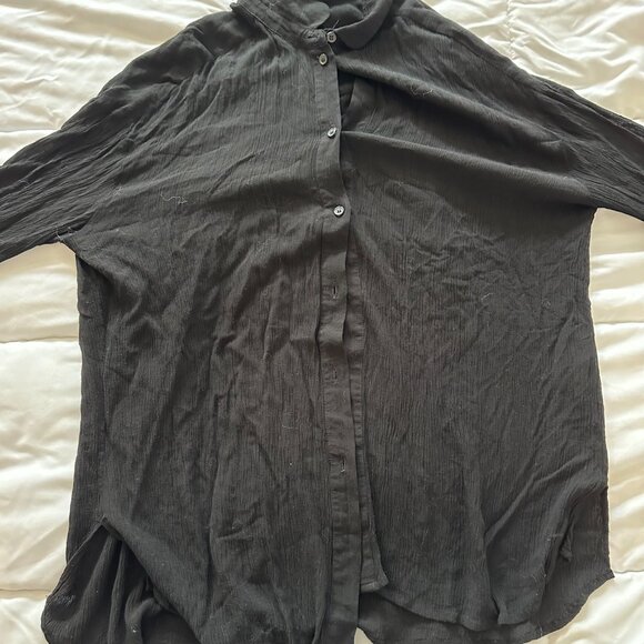 BLACK AMERICAN VINTAGE SHIRT 100% VISCOSE M/L - Picture 2 of 8